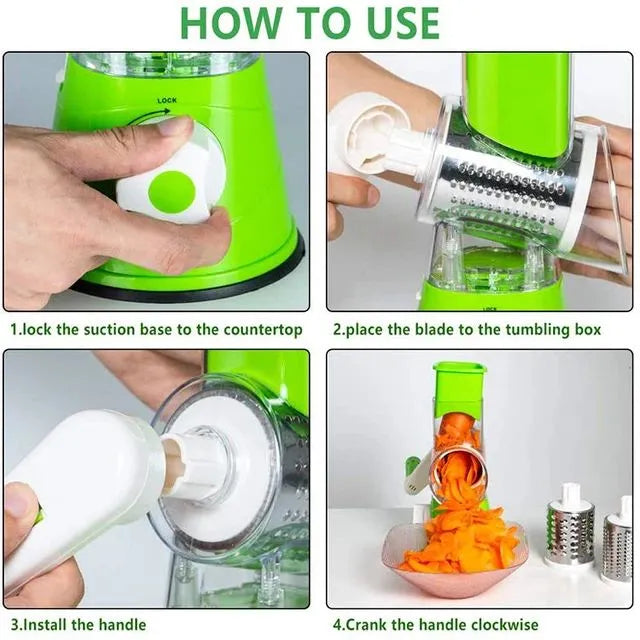 3-in-1 Rotary Drum Grater
